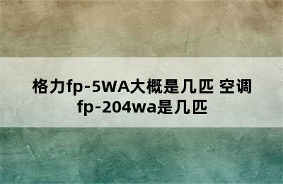 格力fp-5WA大概是几匹 空调fp-204wa是几匹